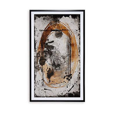 37 X 63 Inch Wall Art Decor, Framed Acrylic, Modern Abstract Black, Brown