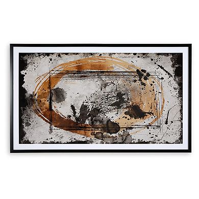 37 X 63 Inch Wall Art Decor, Framed Acrylic, Modern Abstract Black, Brown