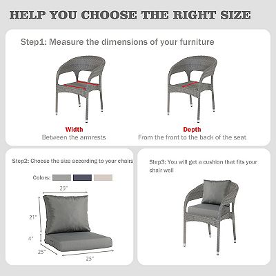 Aoodor Outdoor Chair Cushions Set Of 2, 25