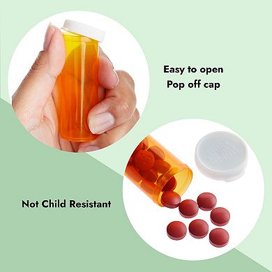 50-pack Medicine Pill Bottles Empty With Caps For Medication, Orange, 0.9 In