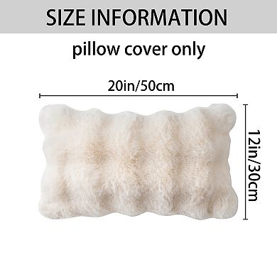 1 Pc Faux Fur Cozy Decorative Throw Pillow Case Luxury Soft Modern Plush Pillowcase 12"x20"