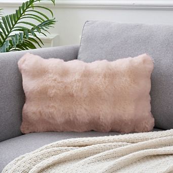 1 pc Faux Fur Cozy Decorative Throw Pillow Case Luxury Soft Modern Plush Pillowcase 12"x20"