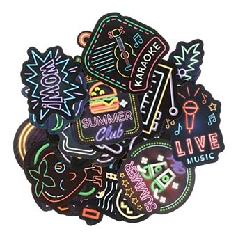 50 pc Neon Stickers Kit Graffiti Vinyl Stickers Neon Cute Mix And Match Stickers