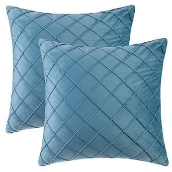 2 pc Soft Velvet Decorative Pillow Covers Solid Geometric Textured Cushion Covers