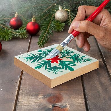 Unfinished Mdf Wood Blocks For Crafts, Wooden Square Blocks For Diy (4 Pack)