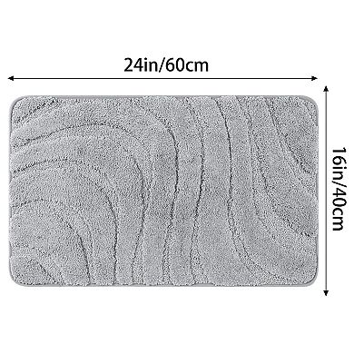 1pcs Non Slip Bath Mat Bathroom Rug Absorbent Washable Microfiber for Shower Room Floor 16" x 24"