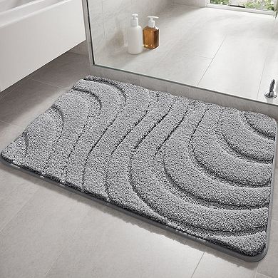 1pcs Non Slip Bath Mat Bathroom Rug Absorbent Washable Microfiber for Shower Room Floor 16" x 24"