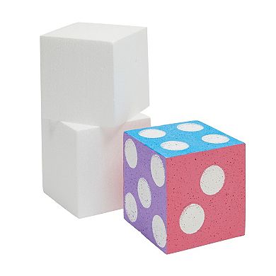 4 Inch Foam Cube Squares For Diy Crafts, White Blocks For Arts Supplies (6 Pack)