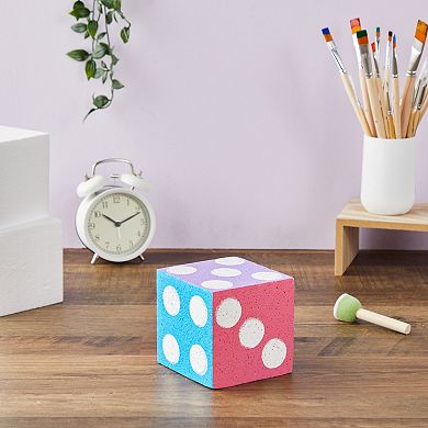 4 Inch Foam Cube Squares For Diy Crafts, White Blocks For Arts Supplies (6 Pack)