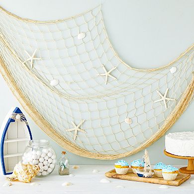 Fishing Net Decorations, 79x60 Nautical Decor For Birthday Party, Baby Shower