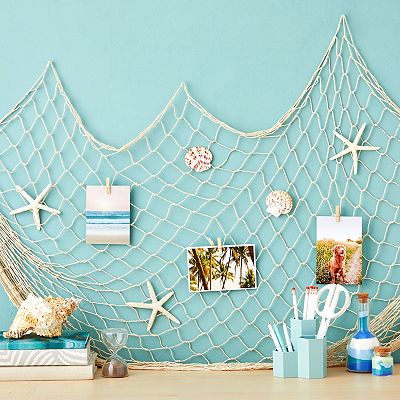buy decorative fish netting Fishing Net Decorations, 79x60 Nautical Decor For Birthday Party, Baby  Shower