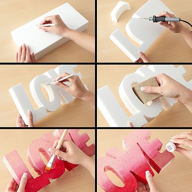 12-pack Sculpting Foam Blocks For Diy Arts And Craft, White, 4 X 4 X 2"