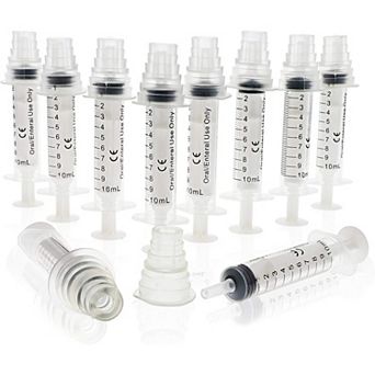 10 Pack Syringes With Bottle Adapter For Oral Medication, Clear, 10ml 4.2 Inch