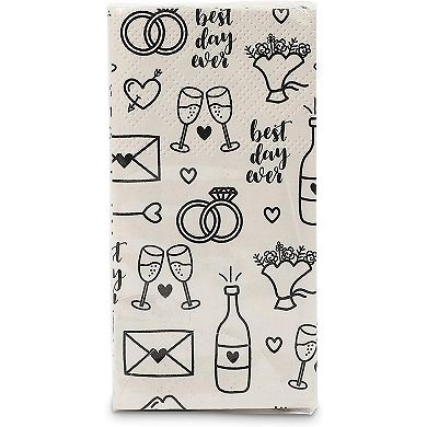Wedding Theme Pocket Tissues, Travel Size Wipes (24 Pack)