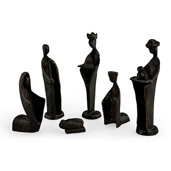 6 pc Iron Nativity Set, Family & Kings