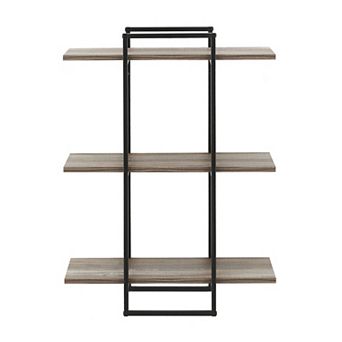 Antigua Crossed Double Rectangle 3 tier Shelf Unit