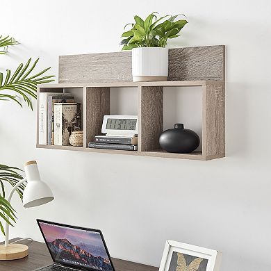 Triple Cubed Floating Shelf With Ledge