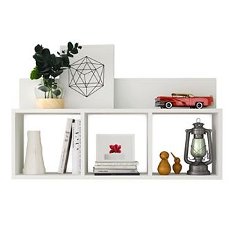 Triple Cubed Floating Shelf With Ledge