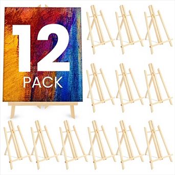 12 Pack 13.8-inch Table Top Easels For Painting And Canvas - Wooden Holder Stand