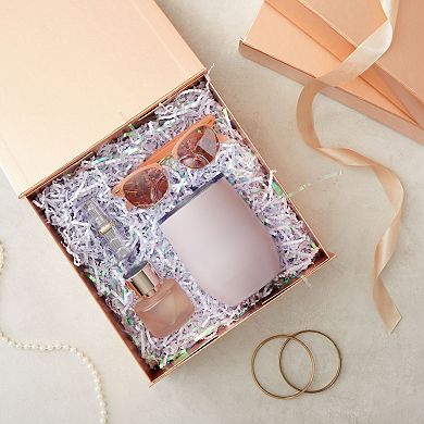 6 Pack Proposal Boxes, 9.5 X 9.5 X 3.5 Inch Glossy Rose Gold Magnetic Gift Box