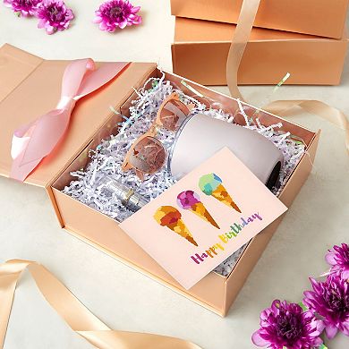 6 Pack Proposal Boxes, 9.5 X 9.5 X 3.5 Inch Glossy Rose Gold Magnetic Gift Box
