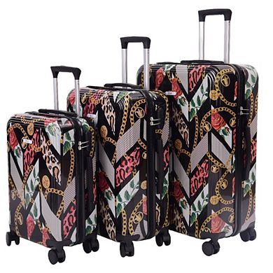 Mirage Xena Abs Hard Shell Lightweight 360 Dual Spinning Wheels Combo Lock 3 Piece Luggage Set