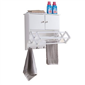 Accordion Expandable / Collapsible Wall Mount Drying Rack With Cabinet