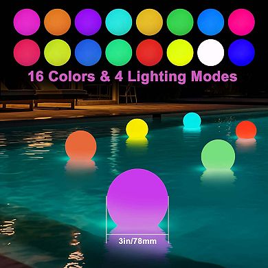 6 Pcs Rgb Color Changing Led Pool Ball Lights