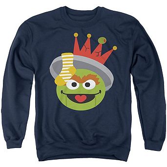Sesame Street Christmas Nutcracker Oscar The Grouch Adult Crewneck Sweatshirt