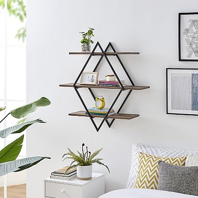 Antigua Crossed Double Diamond Shelf Unit