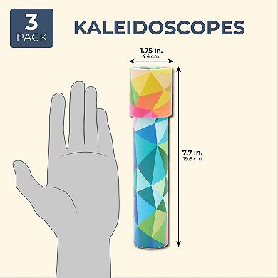3 Pack Prism Kaleidoscopes For Kids (geometric Design, 8x1.3 In)