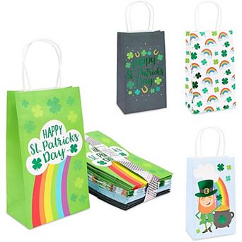 24x St. Patrick's Day Party Favor Gift Bags For Candy, Toys 4 Design 9x5.3x3.15"