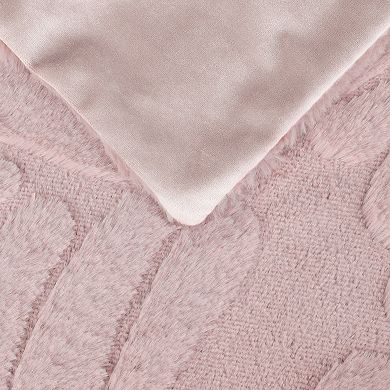 2PC Basho Leaf Pattern Cushion Covers Solid Fluffy Plush Pillowcase 18 x 18 Inch