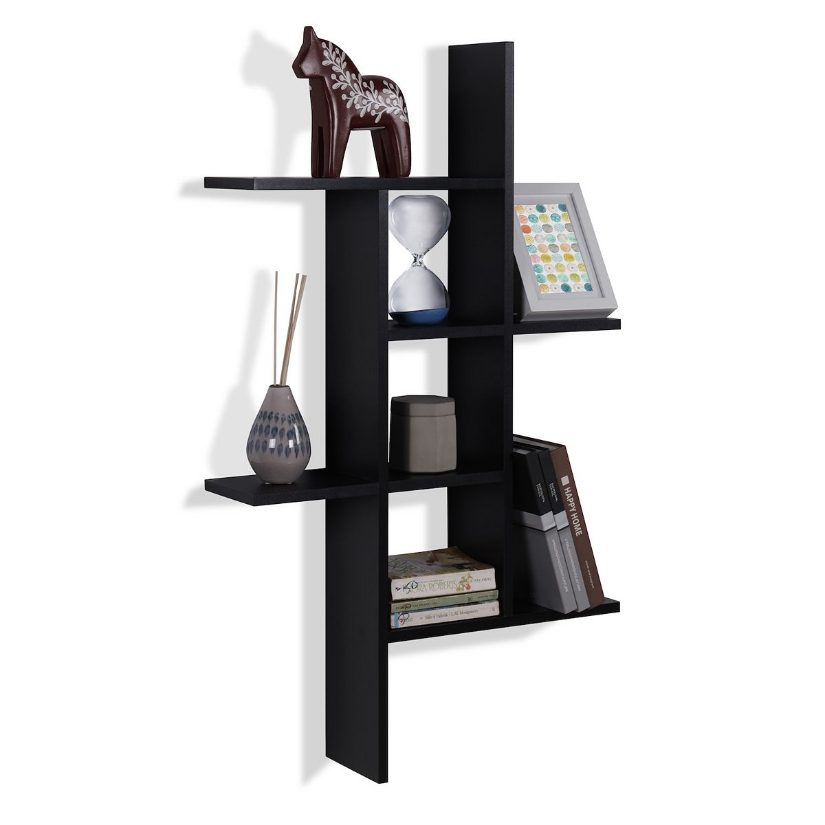 Dual-orientation Cantilever Wall Shelf - Black