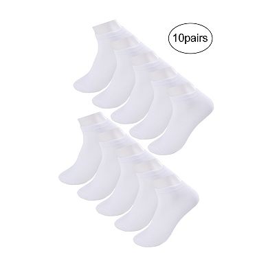 Women's 10 Pairs Stretch Breathable Cuffs Low Cut Ankle Socks