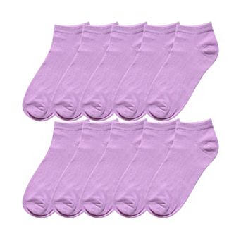 Women's 10 Pairs Stretch Breathable Cuffs Low Cut Ankle Socks