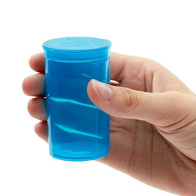 30 Pack Empty Bottles With Pop Top Caps, 19 Dram Medicine Containers (blue)