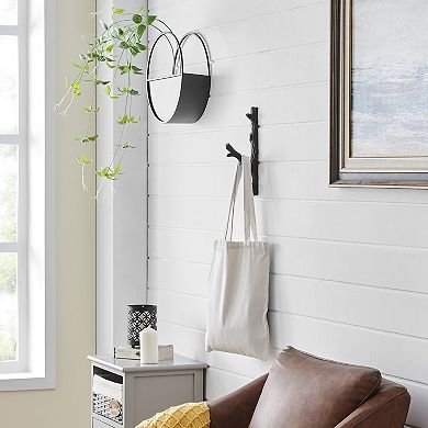 Brown Cast Iron Tree Branch Wall Mount Coat Hooks (set Of 2)