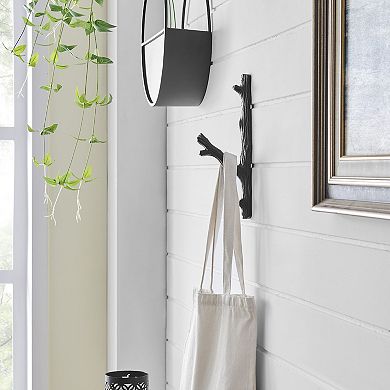 Brown Cast Iron Tree Branch Wall Mount Coat Hooks (set Of 2)