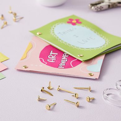 500 Piece Mini Paper Fasteners For Crafts, Brass Paper Fasteners, 5 Sizes