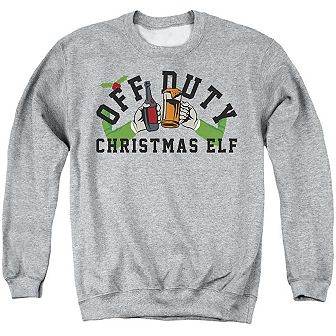 Off Duty Christmas Elf Unisex Adult Crewneck Sweatshirt Sweater