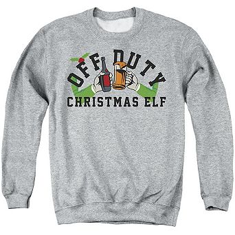 Off Duty Christmas Elf Unisex Adult Crewneck Sweatshirt Sweater