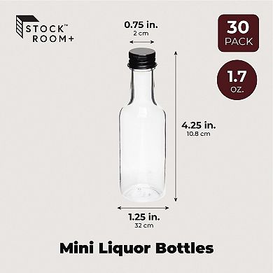 30 Pack 50ml Mini Liquor Bottles With Twist Off Lids, Funnels For Party Favors