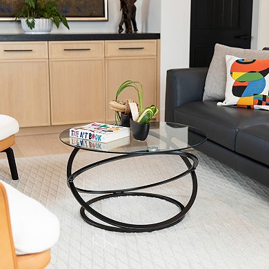 Galaxy Tempered Glass Round Coffee Table