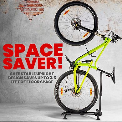 Vertical Upright Bicycle Floor Stand, Freestanding Indoor Bike Storage Rack