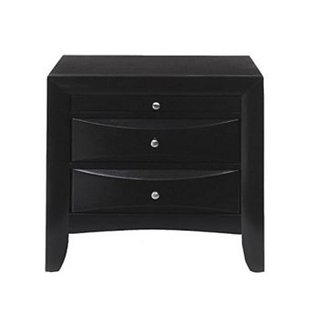 Contemporary 2 Drawer Wood Nightstand By Ireland , Black