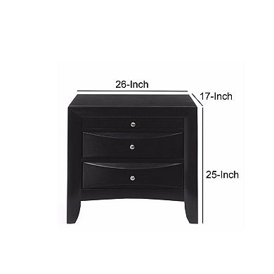 Contemporary 2 Drawer Wood  Nightstand By Ireland , Black