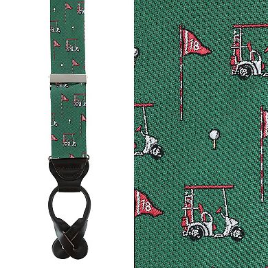 Trafalgar Men's The Golf Dream Silk Button End Suspenders