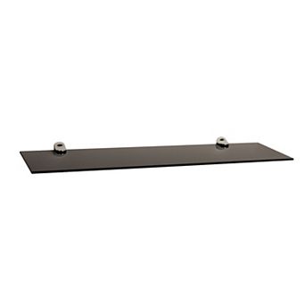 Glass Floating Shelf With Chrome Brackets 24 X 6"