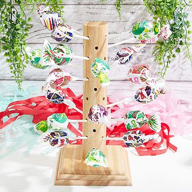 Juvale Lollipop Stand Display Holder, Wooden Cake Pop Stand 9" For Parties